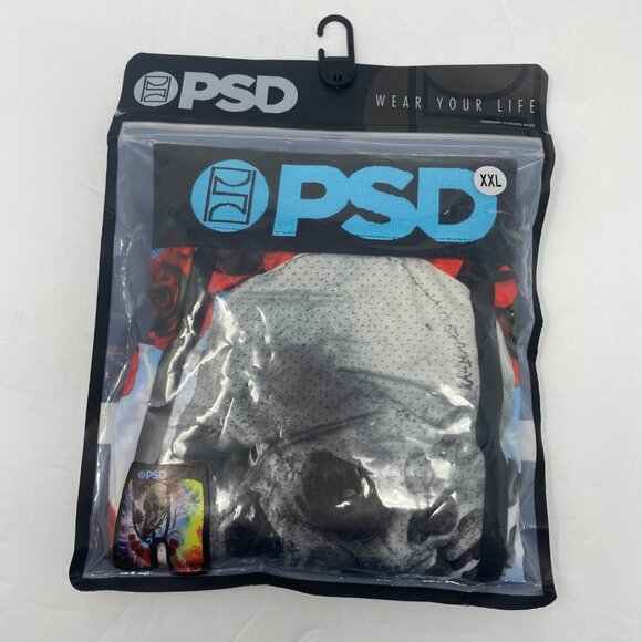 PSD Grateful Trip Skull Roses Tie Dye Mesh Mens Boxer Brief XXL Red Blue Yellow - Picture 9 of 9